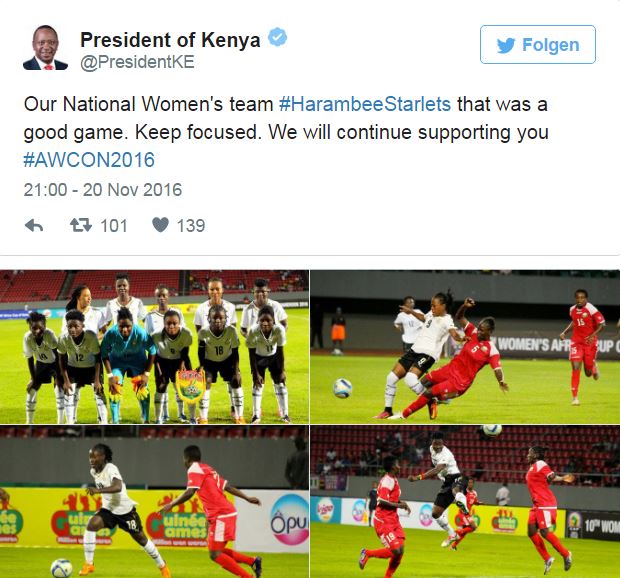Tweet président Kenya