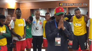 Samuel Eto'o lors de son discours de pré match Cameroun vs Panama
